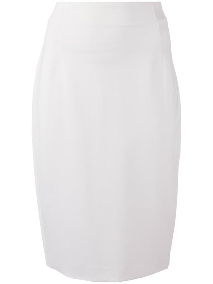 Plein Sud Jeanius Plain Fitted Skirt, Women's, Size: 44, White, Polyamide/viscose/spandex/elastane