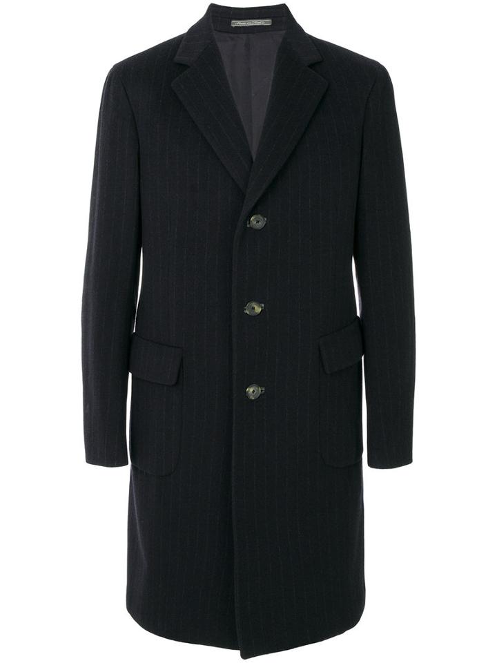 Salvatore Ferragamo - Pinstripe Coat - Men - Cupro/cashmere/wool - 50, Blue, Cupro/cashmere/wool