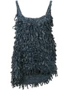 Spencer Vladimir - Fringed Denim Mini Dress - Women - Cotton - S, Blue, Cotton