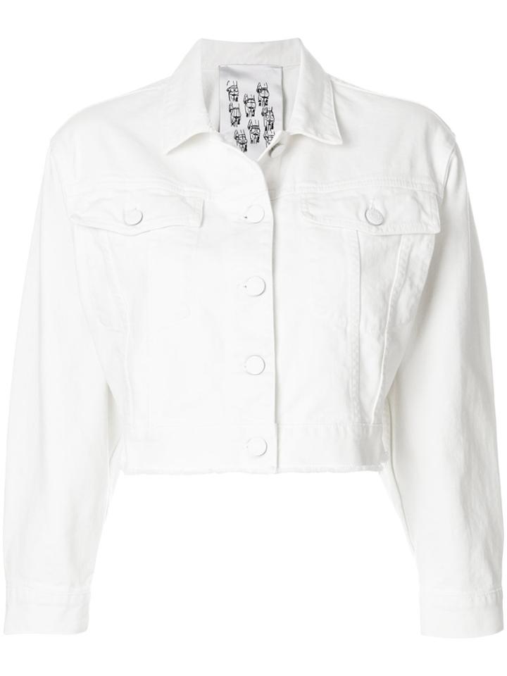 Closed Cropped Raw Denim Jacket - White