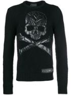 Philipp Plein Skull Patch Chunky Knit Sweater - Black