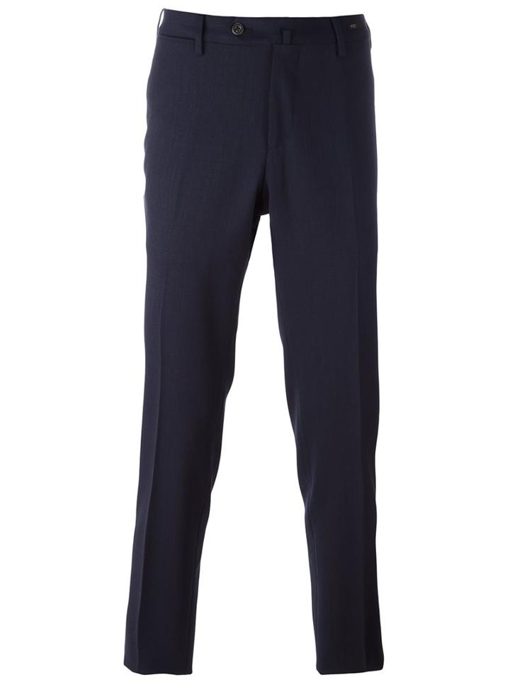 Pt01 Slim-fit Trousers, Men's, Size: 54, Blue, Polyester/spandex/elastane/wool