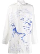 Oamc Sketch-print Silk Shirt - White