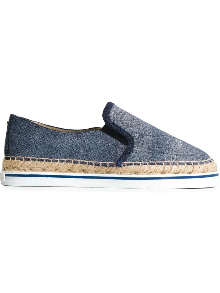 Jimmy Choo Dawn Espadrilles, Women's, Size: 40, Blue, Leather/raffia/rubber