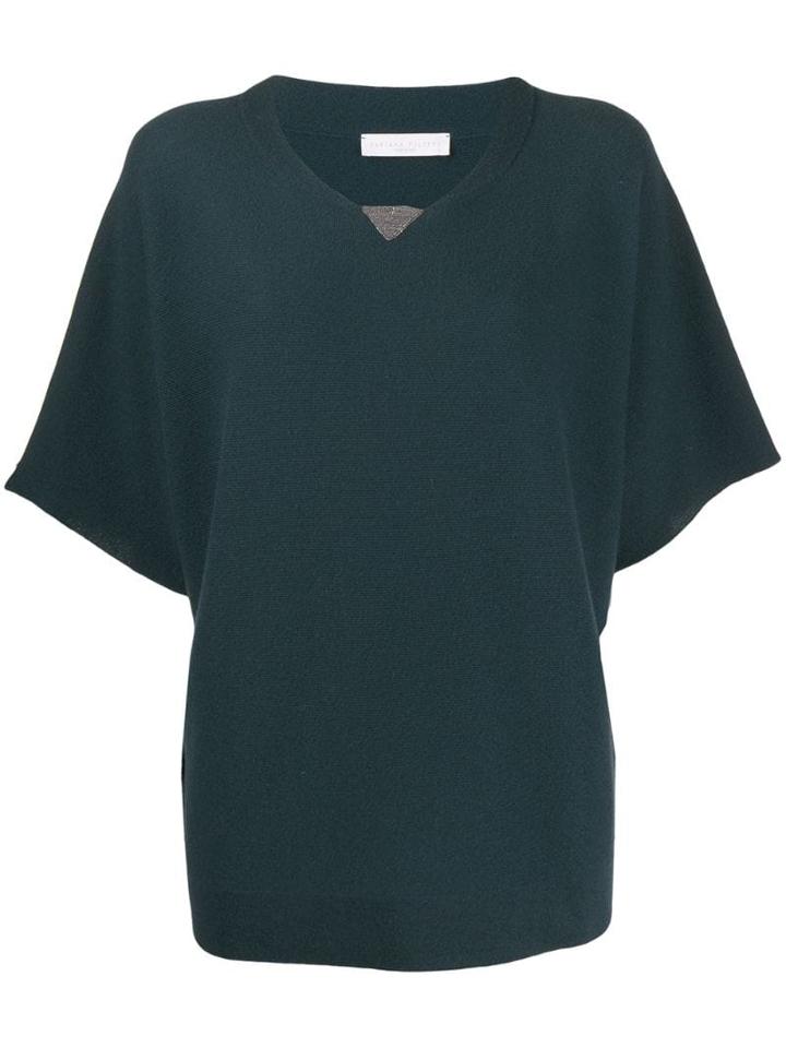 Fabiana Filippi Embellished Cashmere Top - Blue