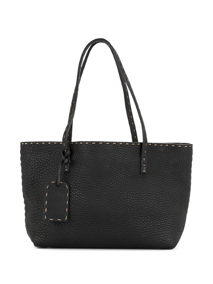 Fendi Pre-owned Selleria Stitch Trim Tote - Black