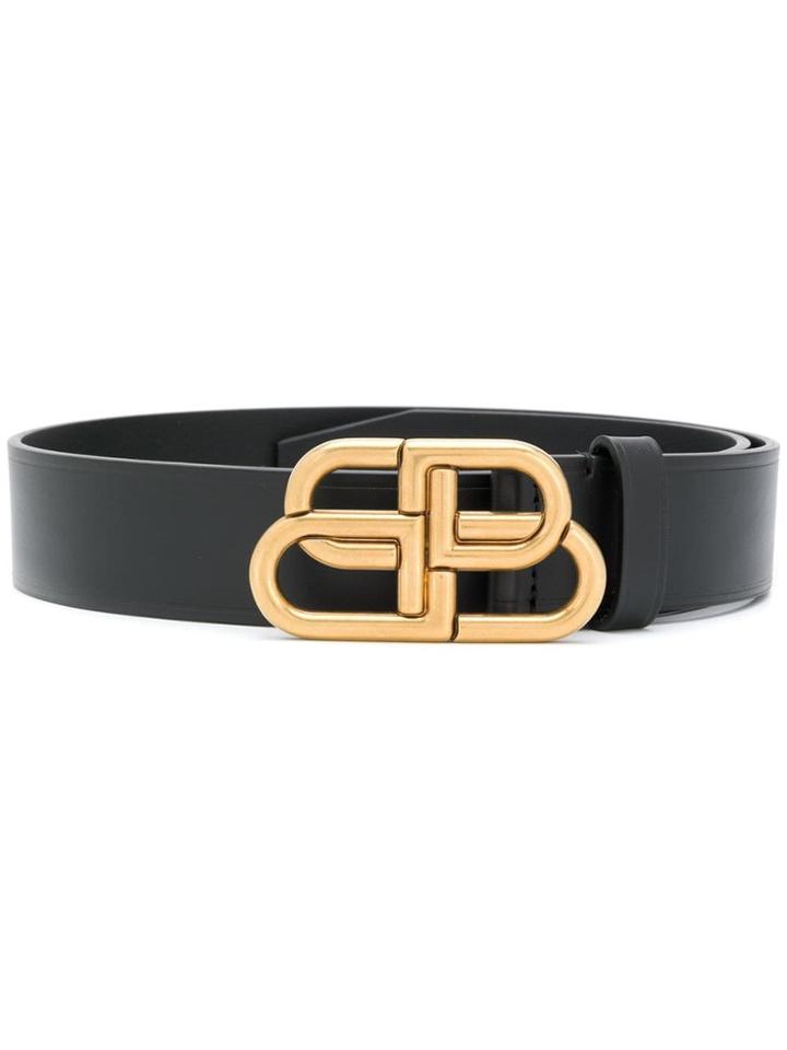 Balenciaga Bb Logo Belt - Black