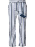 Figue Striped Cropped Trousers - Blue