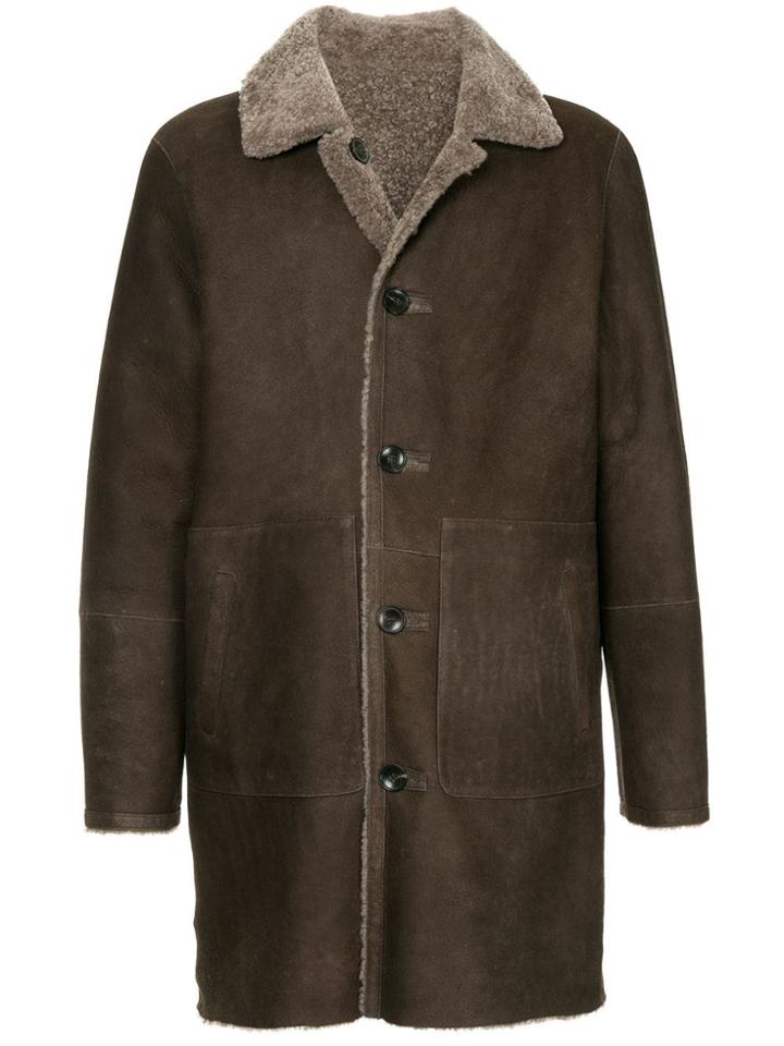 Desa 1972 Shearling Lined Coat - Brown