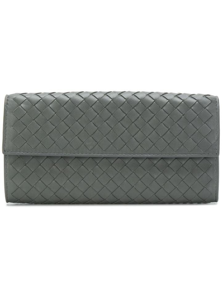 Bottega Veneta New Light Grey Intrecciato Nappa Continental Wallet