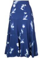 Proenza Schouler Rose Print Skirt - Blue