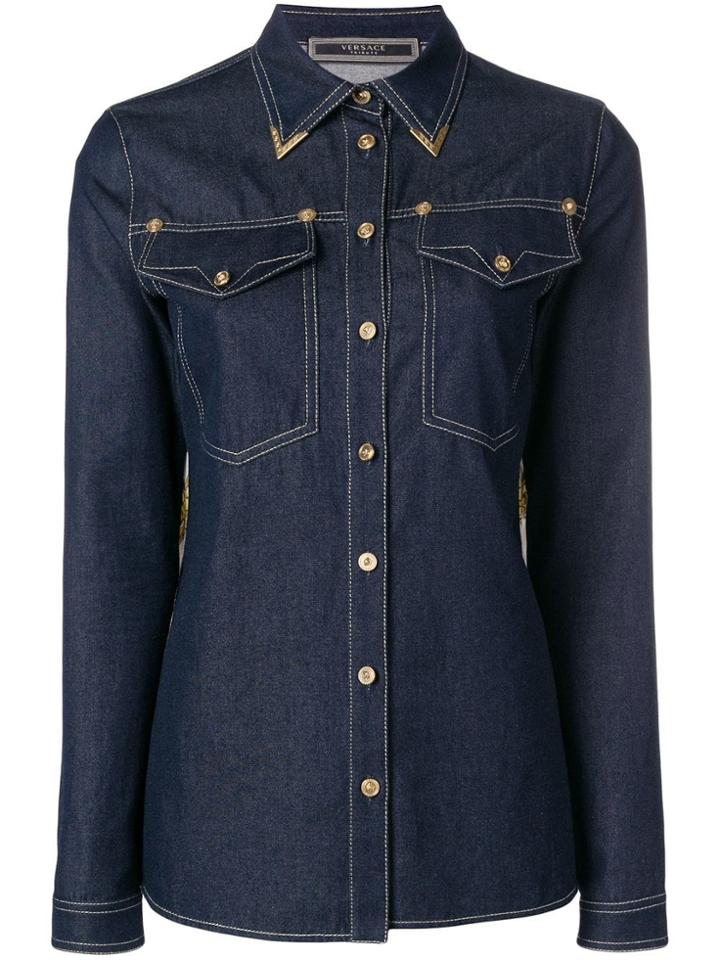 Versace Barocco Denim Shirt - Blue
