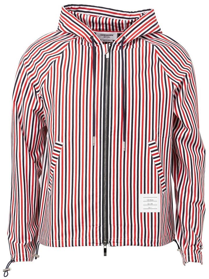 Thom Browne Striped Zipped Hoodie