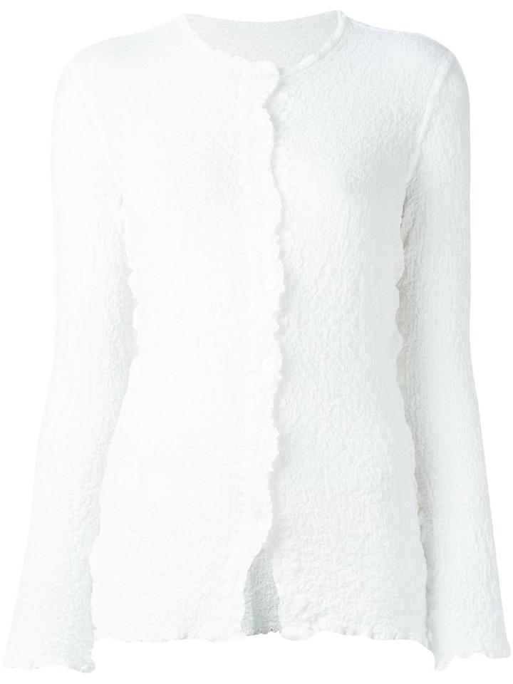 Issey Miyake Cauliflower Creased Shirt, Women's, White, Cotton/polyurethane