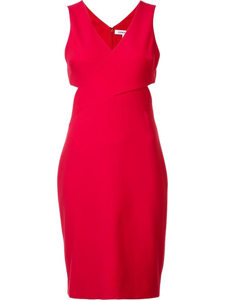 Elizabeth And James Cross Back Cutout Dress, Women's, Size: 10, Red, Polyester/spandex/elastane/viscose
