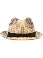 Etro Paisley Pattern Hat, Men's, Size: Medium, Nude/neutrals, Straw/viscose/cotton