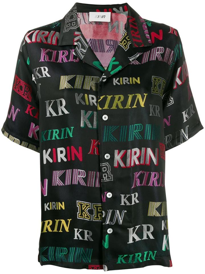 Kirin Logo Print Shirt - Black