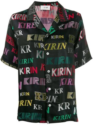 Kirin Logo Print Shirt - Black