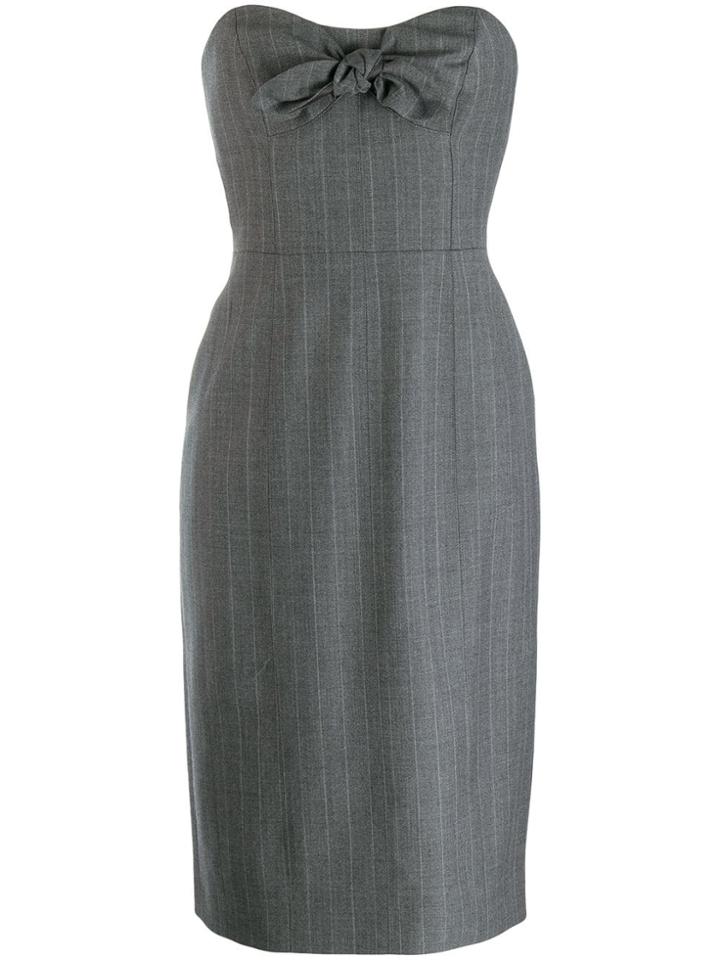 Alexa Chung Lady Striped Midi Dress - Grey