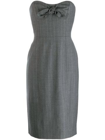 Alexa Chung Lady Striped Midi Dress - Grey