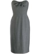 Alexa Chung Lady Striped Midi Dress - Grey