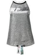 Aviù - Metallic (grey) Blouse - Women - Cotton/polyamide/polyester/spandex/elastane - 42, Cotton/polyamide/polyester/spandex/elastane