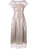 Talbot Runhof Lace And Sequin Midi Dress - Purple