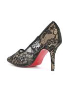 Loveless Pointed Lace Pumps - Black
