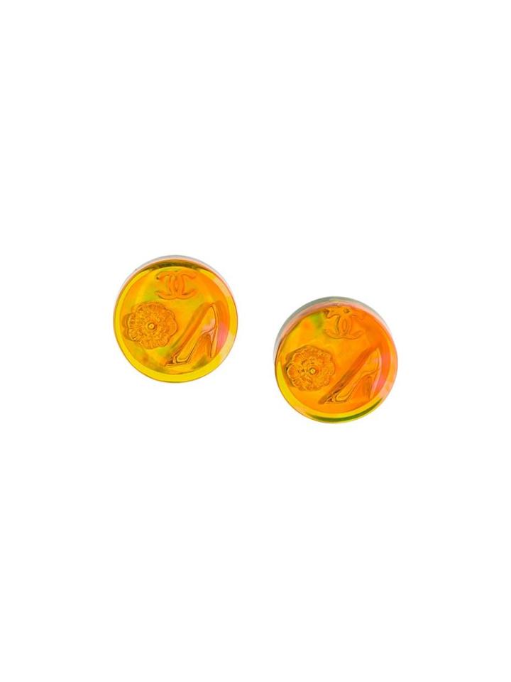Chanel Vintage Charm Button Clip-on Earrings