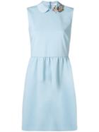 Red Valentino Embellished Pan Collar Mini Dress - Blue