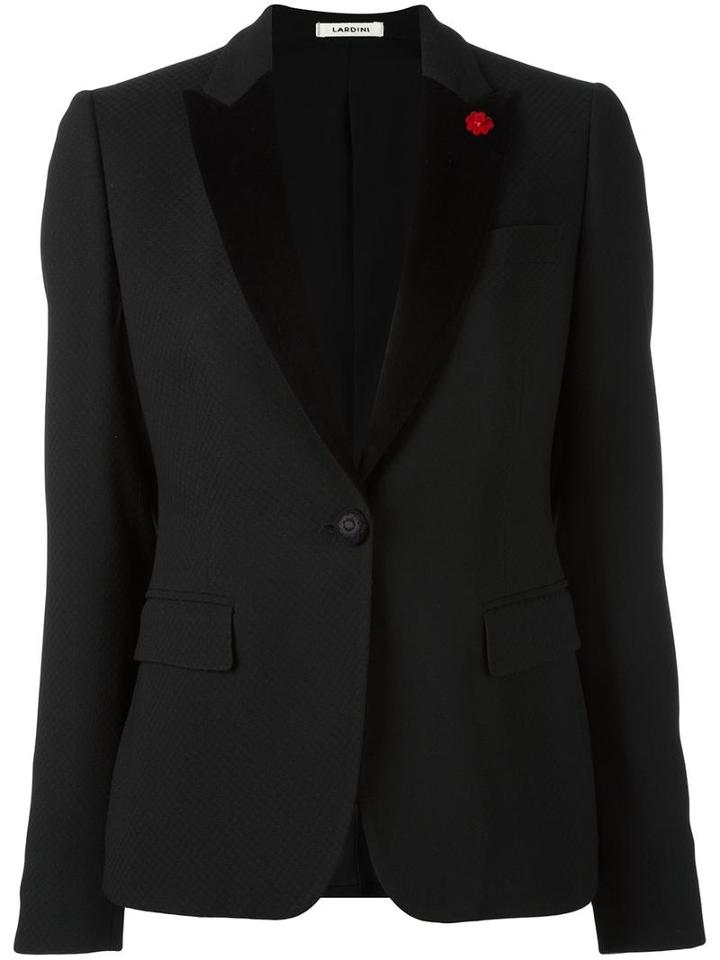 Lardini Smoking Fitted Jacket, Women's, Size: 42, Black, Cotton/acetate/wool/pbt Elite