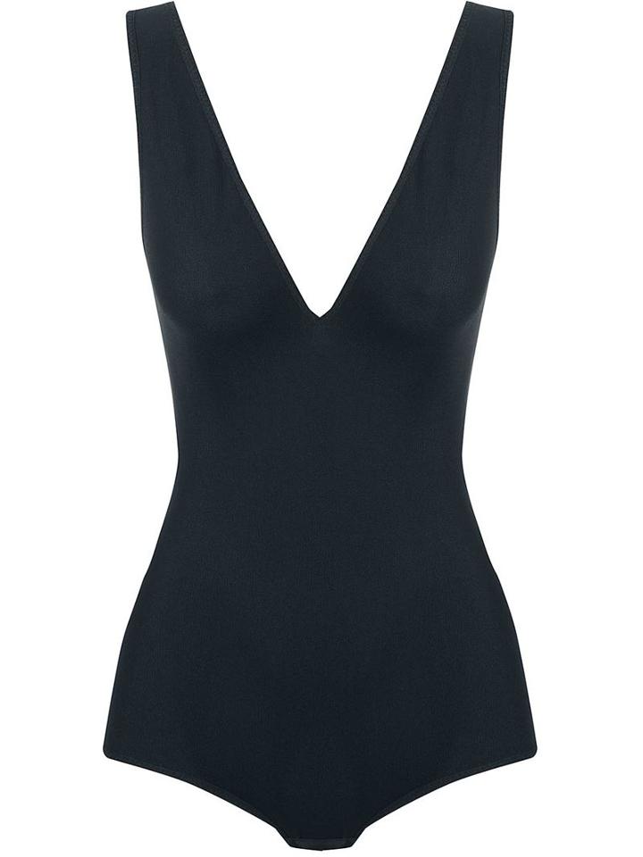 Giuliana Romanno Deep V-neck Body, Women's, Size: Medium, Blue, Polyamide/spandex/elastane