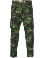 White Sand Camouflage Print Trousers - Green
