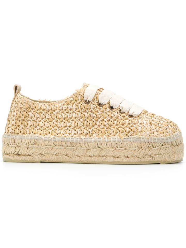 Manebi Woven Espadrille Sneakers - Nude & Neutrals