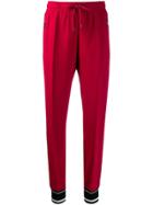 Dolce & Gabbana Appliqué Striped Track Pants - Red