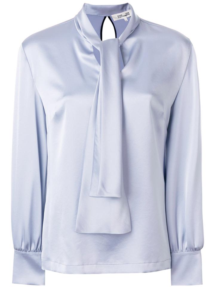 Dvf Diane Von Furstenberg Tie Neck Blouse - Blue
