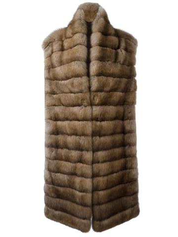 Liska Cashmere Sleeveless Coat, Women's, Size: Medium, Brown, Sable/cashmere/viscose