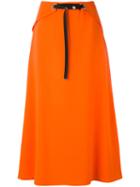 Mugler - Snap Front Midi Skirt - Women - Polyester/acetate/viscose - 42, Yellow/orange, Polyester/acetate/viscose