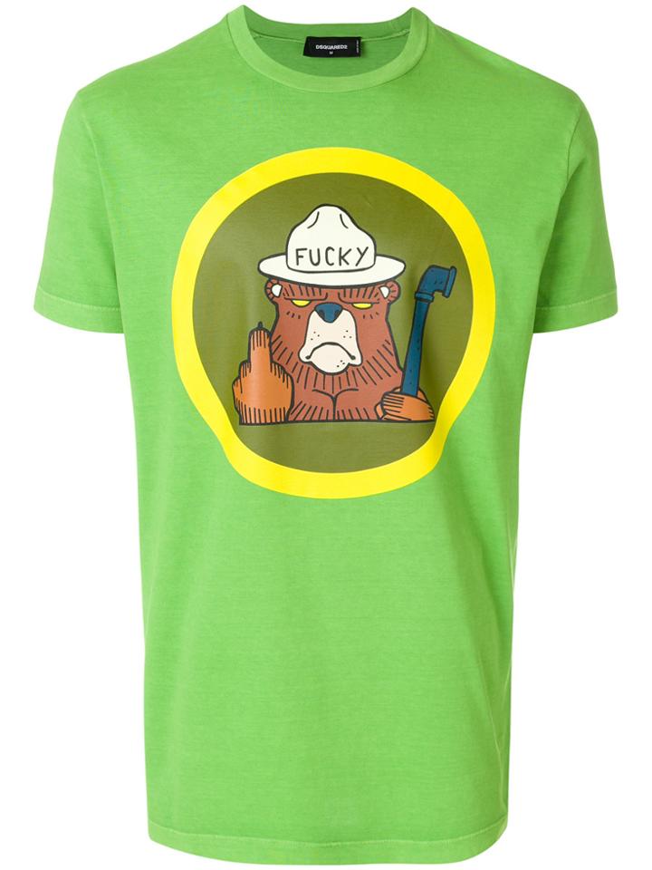 Dsquared2 Bear Print T-shirt - Green