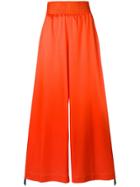 Mia-iam Logo Strap Palazzo Trousers - Orange