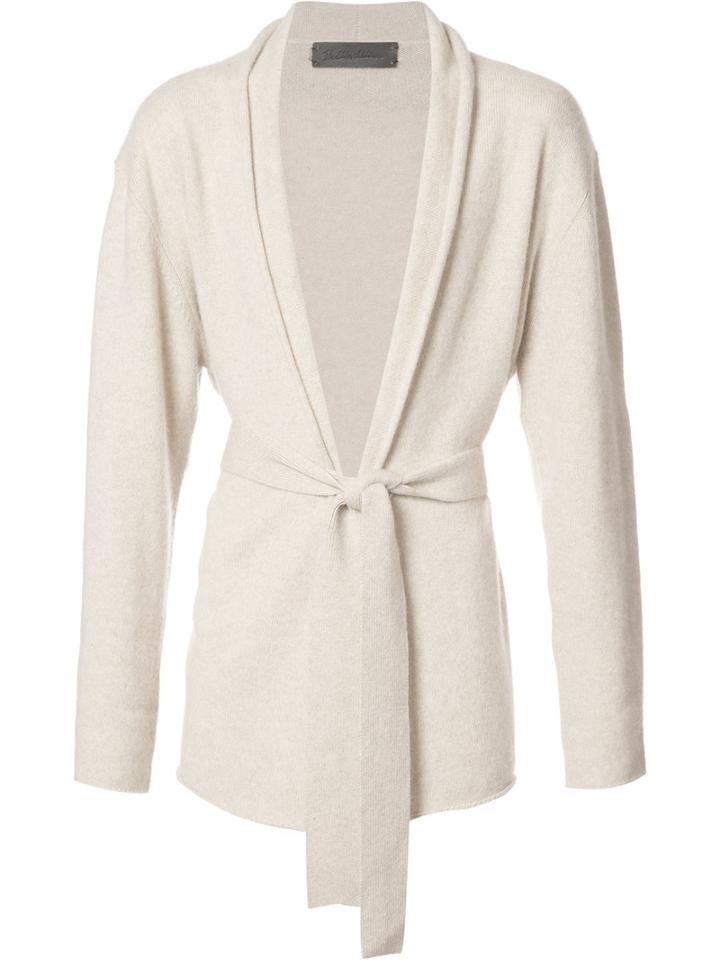 The Elder Statesman Shawl Lapel Belted Cardigan, Adult Unisex, Size: Xs, Nude/neutrals, Cashmere