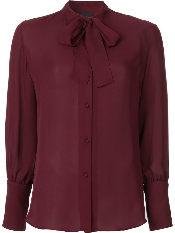 Nili Lotan Bow Neck Blouse - Red