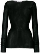 Helmut Lang Sheer Long Sleeve Top - Black