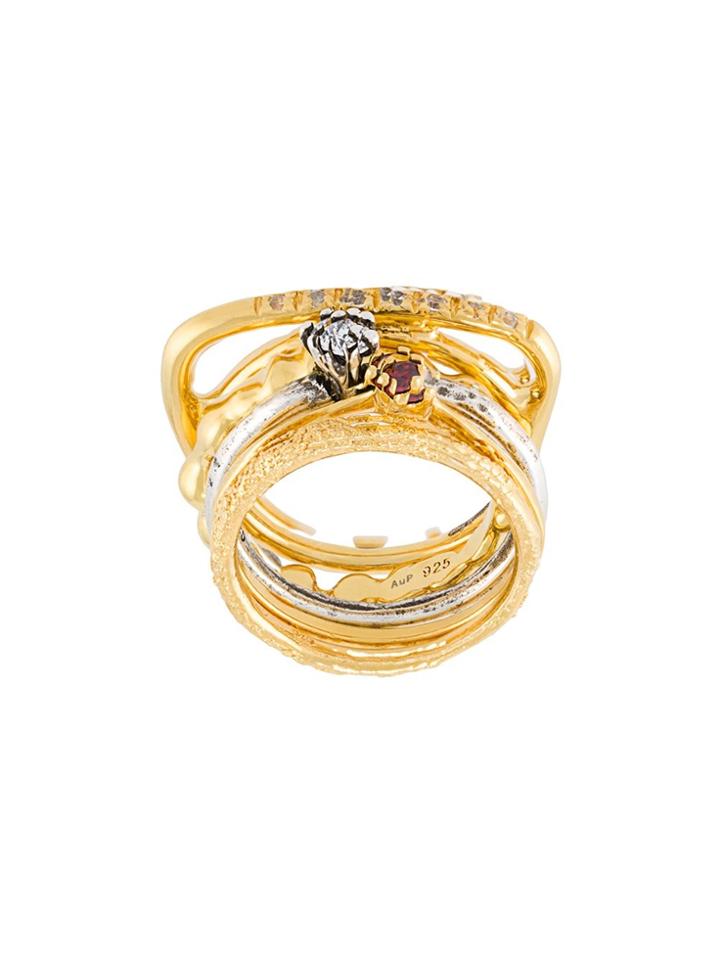 Iosselliani 'silver Heritage' Ring Set - Metallic