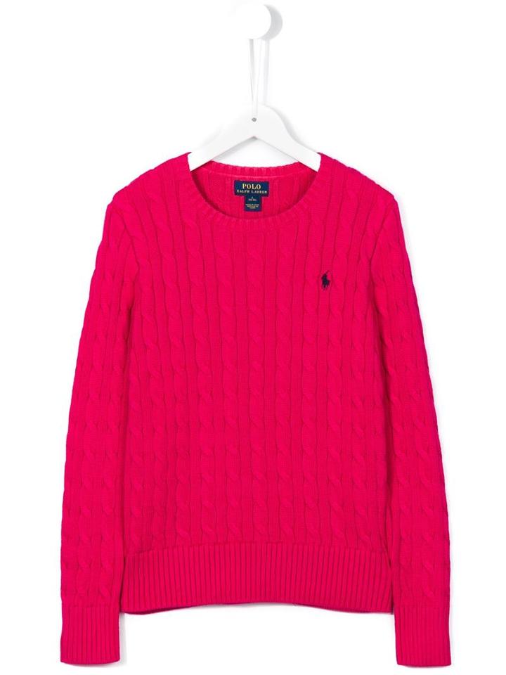 Ralph Lauren Kids Cable Knit Jumper, Girl's, Size: 14 Yrs, Pink/purple