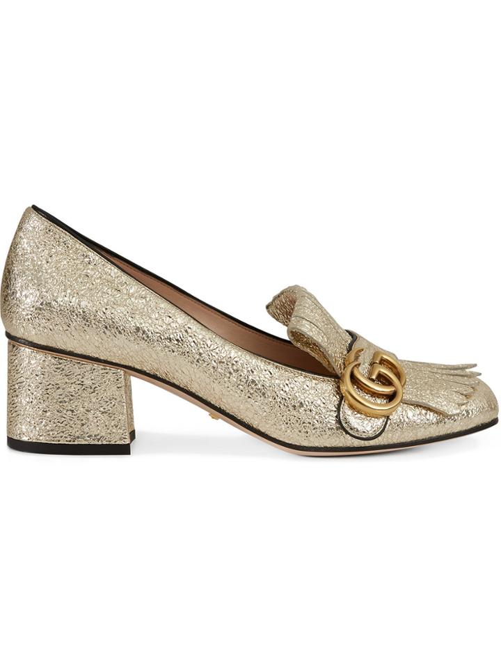 Gucci Metallic Mid-heel Pump