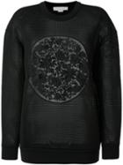 Stella Mccartney Floral Mesh Crew Sweatshirt, Women's, Size: 42, Black, Polyamide/polyester/viscose