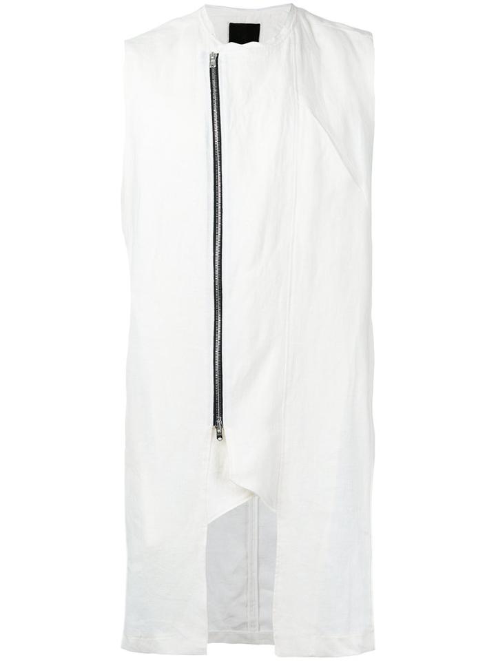 Lost & Found Ria Dunn - Dislocated Zip Asymmetric Vest - Men - Cotton/hemp - M, Nude/neutrals, Cotton/hemp