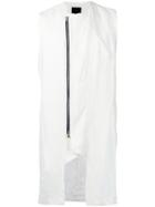 Lost & Found Ria Dunn - Dislocated Zip Asymmetric Vest - Men - Cotton/hemp - M, Nude/neutrals, Cotton/hemp