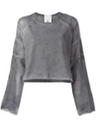 Lost & Found Ria Dunn Distressed Sweatshirt, Women's, Size: Small, Grey, Cotton